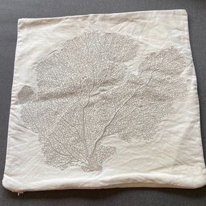 Pottery Barn coral fan pillow cover- off white